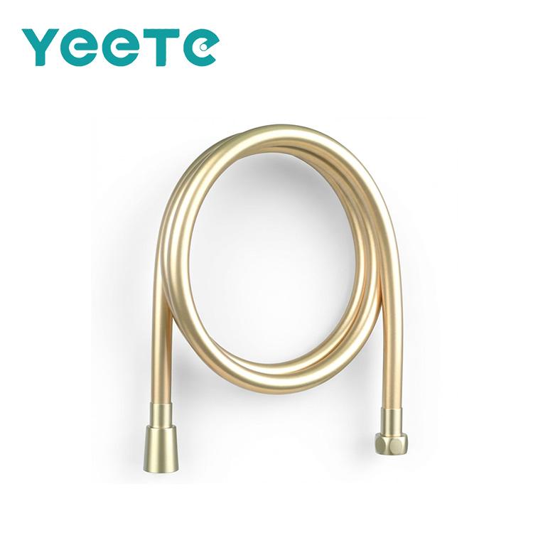 YEETE Modern Hot Sale Leak Proof Durable PVC Gold Shower Hose Flexible Universal Bathroom 5 Year Warranty Easy Install (Gold,Customized) золотой