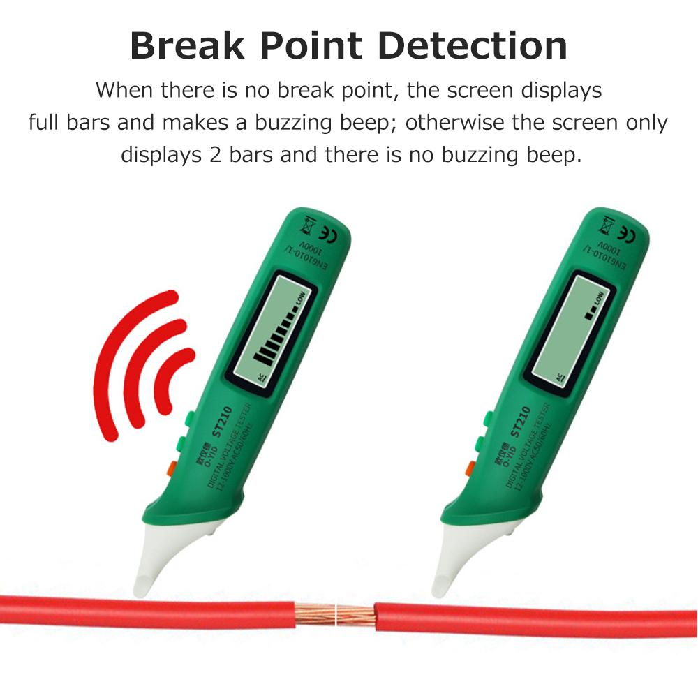 Digital Non-contact AC Voltage Tester Pen 12V-1000V Portable NCV Detector Adjustable Sensitivity