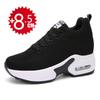 Women's Breathable Mesh Sport Shoes Padded Thick Bottom Casual Slip-On Round Toe Soft Insole High Heel Running Shoes