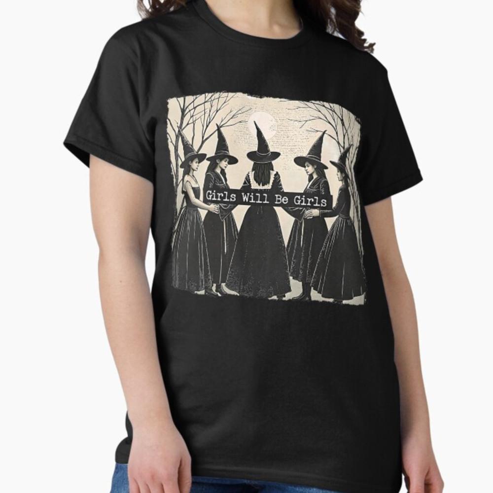 Girl Will Be Girl Witch Halloween T-Shirt Unisex T-Shirt S