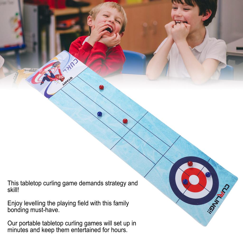 Tabletop Curling Game Fun Compact Curling Board Game Portable Mini Tabletop Games Toy for Adults Kids Families School Travel