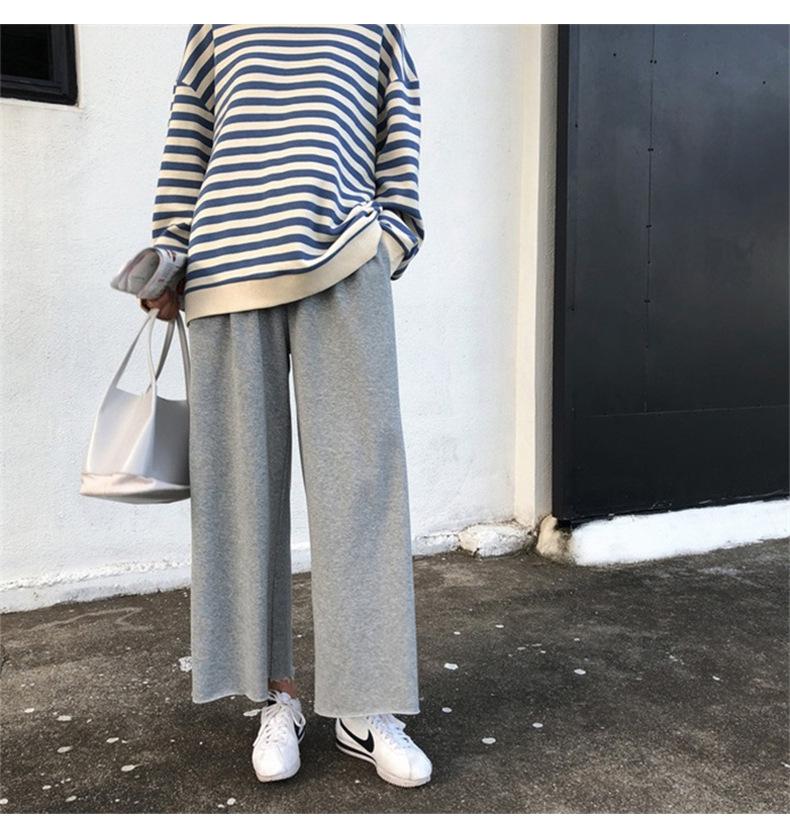 Baumwolle Frühher Herbst Gestreift Langarm T-Shirt Damen Oberteile Student Dünnes Lockeres Sweatshirt Damenmode Retro Vielseitiges Sweatshirt