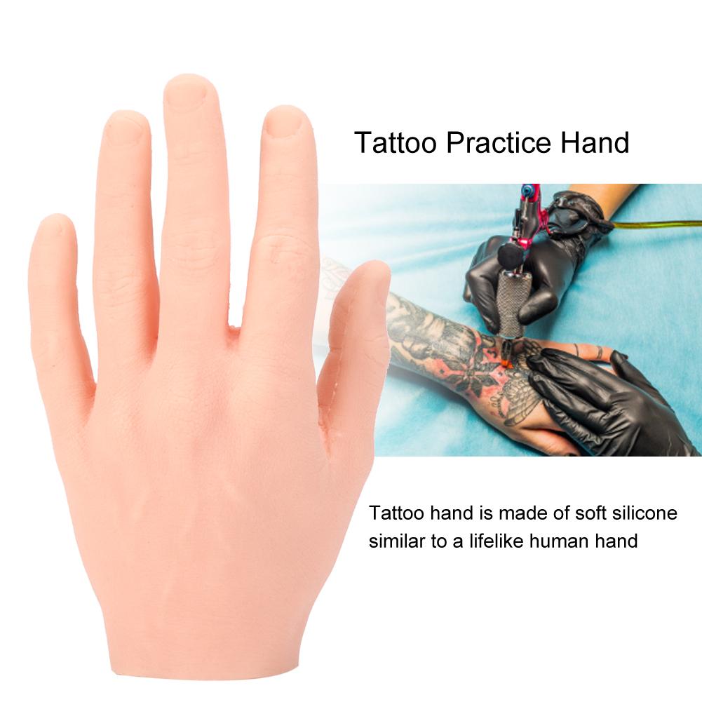 Tattoo Practice Hand Silicone Soft Tattoo Practice Fake Hand for Tattoo Artists Beginners (Left