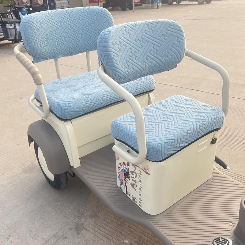 Electric Tricycle Seat Cushion Cover Universal Fit Thickened Waterproof Breathable Soft Pad for Adult 3 Wheel Bike Comfort blue
