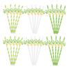 20Pcs Disposable Paper Straws, Hawaiian Palm Tree Party Drink Straws, Cocktail Paper Straws, Green Coconut Summer Decor