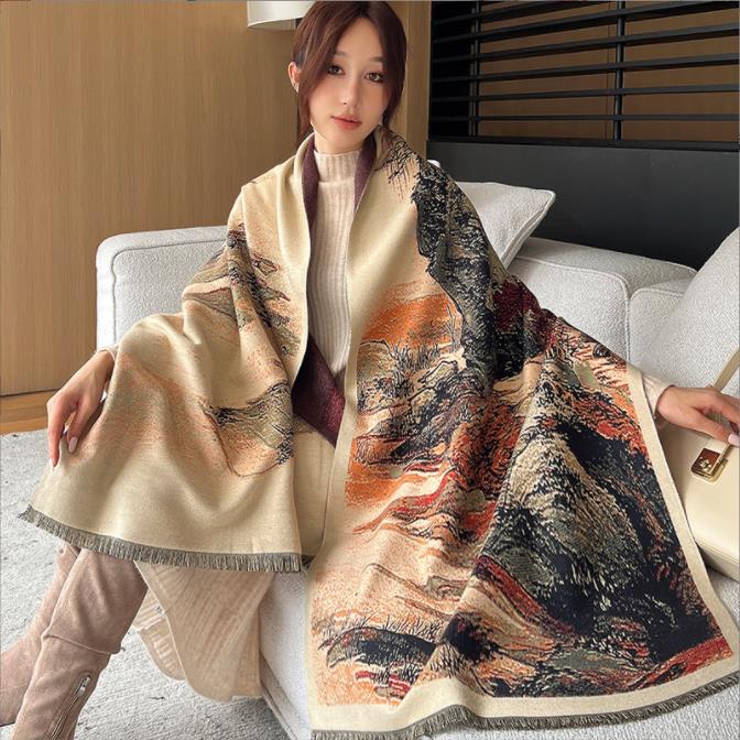 New Arrival Women'S Scarl Thickening Warm Pashmina Cashmere Scarf Female Autumn Winter Soft Scarf Shawl Multipurpose Blanket