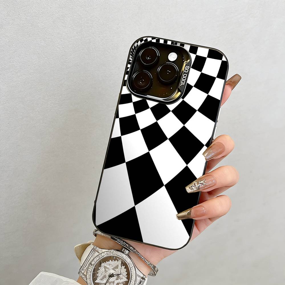 dizziness Phone Case For iPhone 17,16,15,14,13,12,11 Plus,Pro Max,XS,Colored Silver Plated Inside Cover