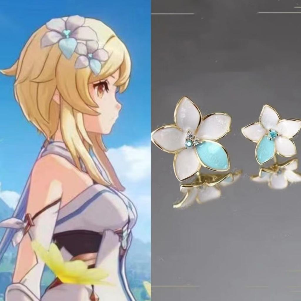 

Серьги для косплея Genshin Impact Zhongli Qiqi Tartaglia Kaeya Alberch, зажим для ушей, женский костюм, реквизит, ювелирное изделие, подарок как