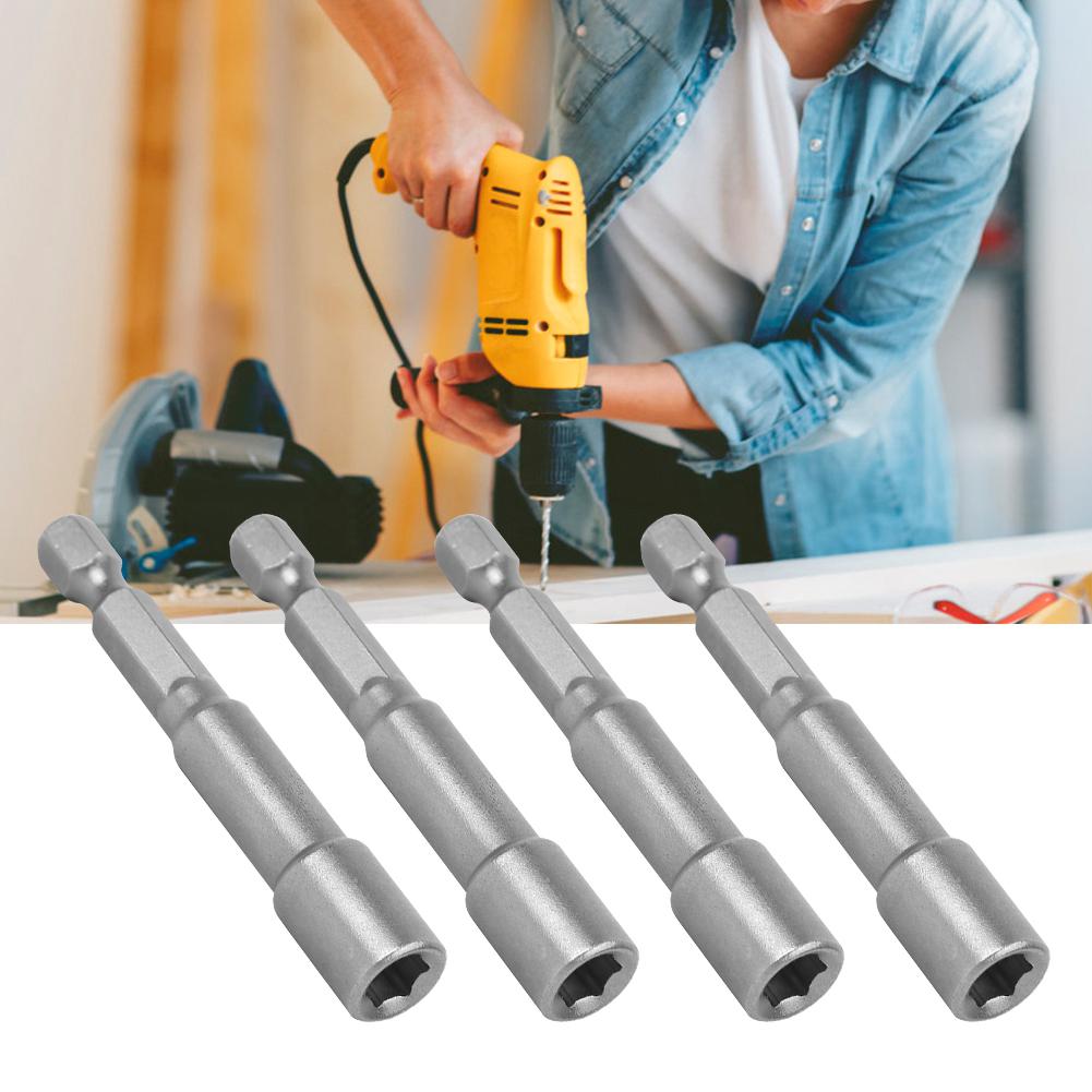 

5pcs Magnetic Hex Socket Tool Steel Electric Screwdriver Magnetic Drill Bit Adapter 6mm