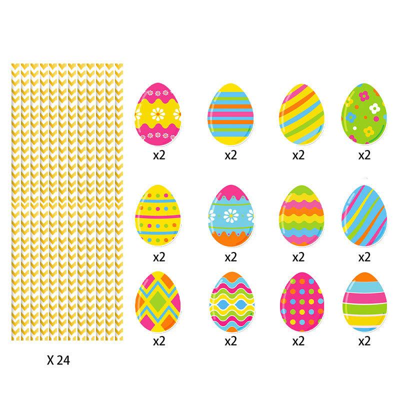 2025 New Model, Easter, Easter Party Decoration, Egg Radish, Disposable, Paper, Beverage Decoration, Straw, Party Decoration