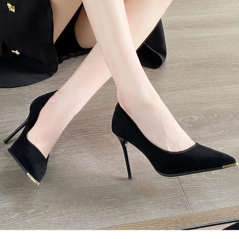 

Summer New Casual Fashion Pointy Suede Fine Heel Set Wear Women s Shoes Comfortable Sexy Elegant Banquet Comfortable High Heels 35