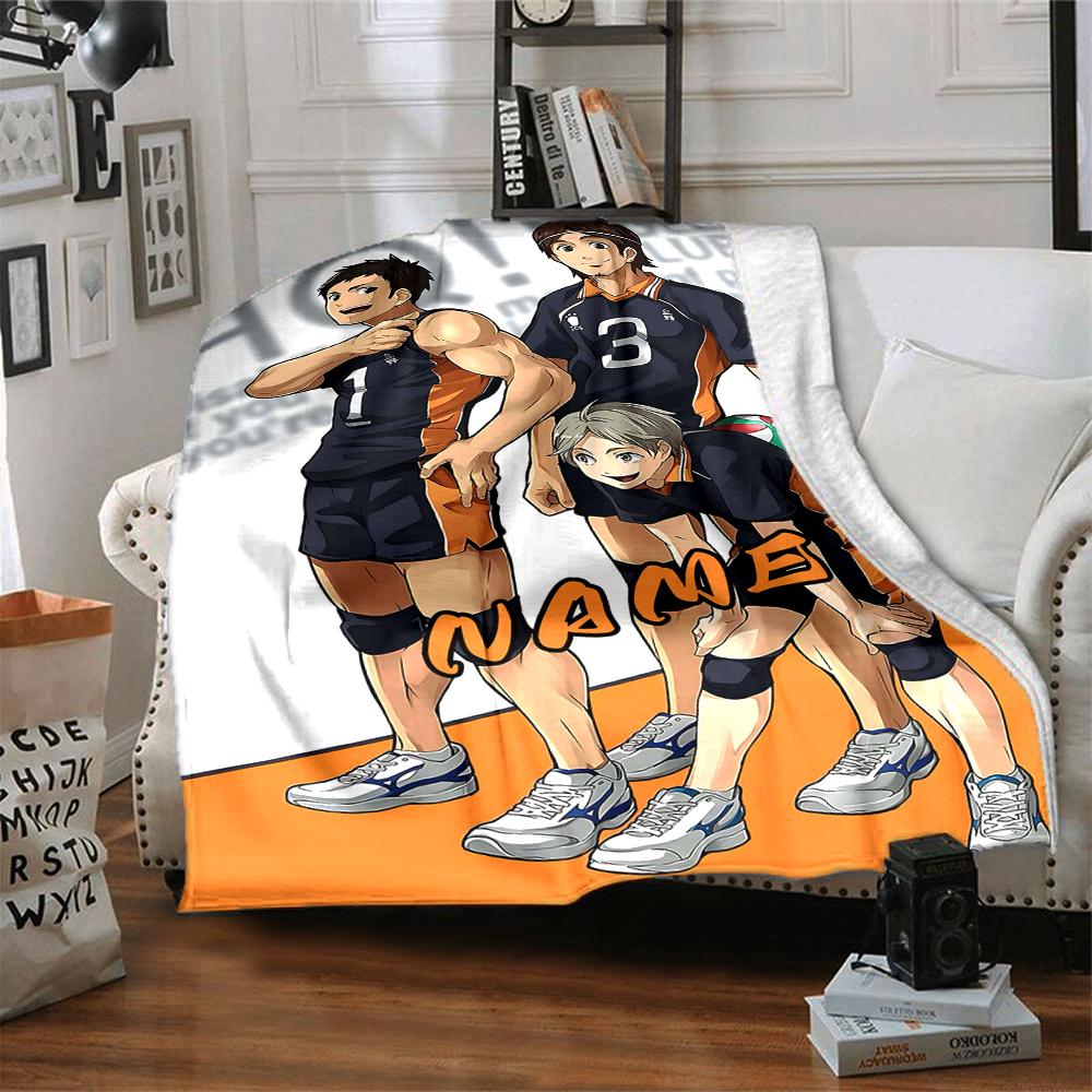 Custom 1pc Haikyuu!! Team Spirit Blanket, Soft And Comfortable Blanket, Casual Warm, Camping Travel Blanket, Birthday Gift Q91277