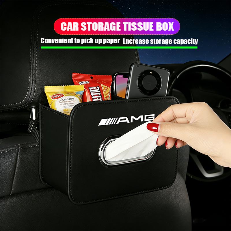Multi Functional Car Door Panel Storage Box Tissue Box Storage Sticker For Mercedes Benz AMG A B C E G CLA GLA W211 W214 W205
