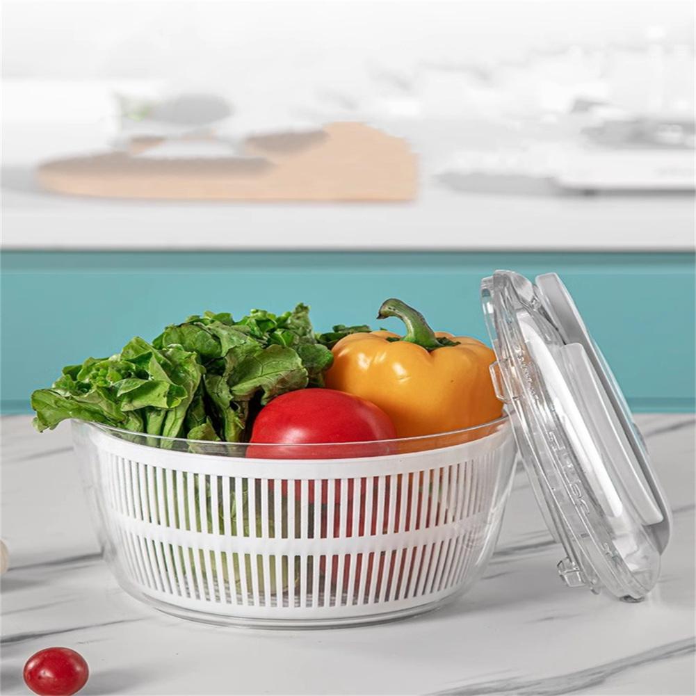 Centrifugadora de Ensalada con Colador Tapa de Almacenamiento Bol Multiusos Secador de Verduras Bol para Lavar Fruta Centrifugador de Pasta y Patatas Fritas Herramientas de Cocina