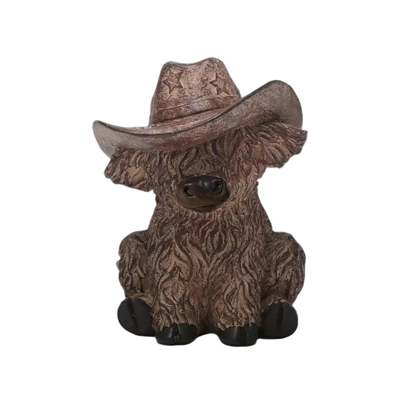 Highland Cow Statue Resin Decoration Desk Ornaments