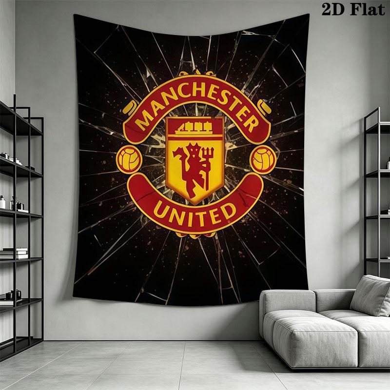 Man Utd C Wall Hanging Printed Fabric Blanket Decorative Tapestries for Bedroom Living Room Home Decor