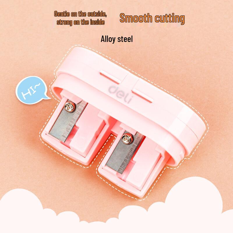 Deli Mini Portable Double-Hole Pencil Sharpener