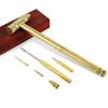 NEUES 5-in-1 Mini-Bastelhammer-Schraubendreher-Set aus Kupferlegierung mit abnehmbarem Mikroschraubendreher in Gold – das perfekte Handwerkzeug für DIY-Projekte