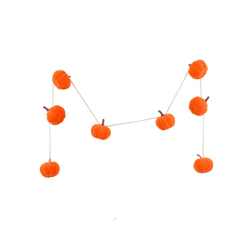 Velvet Pumpkin Garland Festive Pumpkin Vine Decoration for Halloween Thanksgiving Fall Seasonal Party Home Decor Indoor Outdoor Use