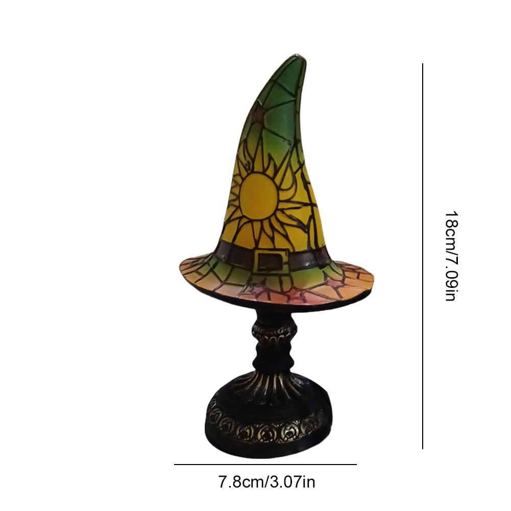 Witch Hat Lamp LED Creative Table Lamp Resin Witch Hat Light Ornament Bedside Lamp for Living Room Home Bedroom Decoration