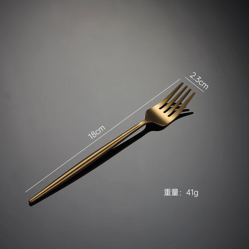 304 Stainless Steel Portuguese Knife and Fork Spoon Titanium-plated Gold Thick Western Tableware Paint Handle Wedding Gift