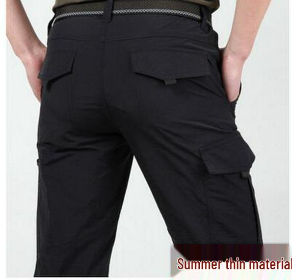 

Men s Quick-Dry Sports Pants, Plus Size, Casual Breathable Long Work Trousers with Multi-Pocket. XXXL