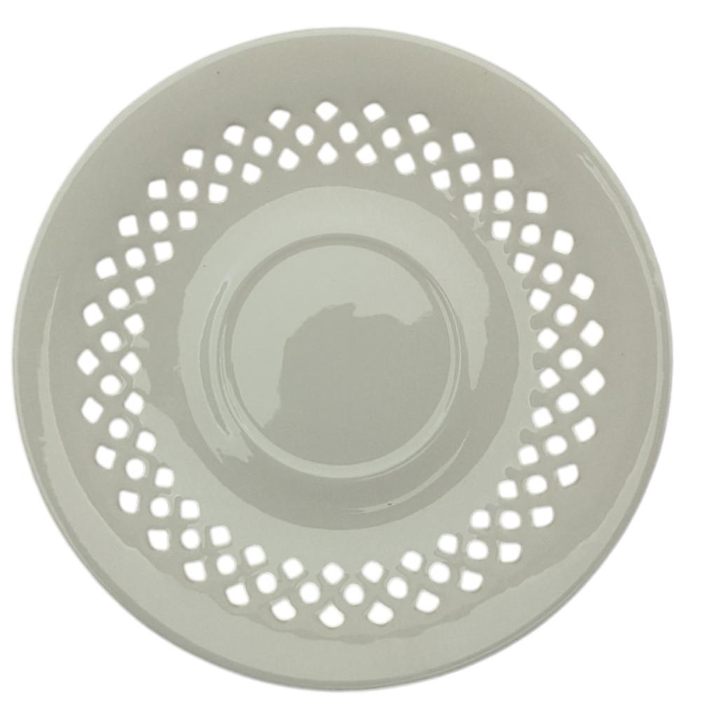 WHITE CERAMIC CUP 260ml WITH OPENWORK SAUCER FOR COFFEE AND TEA