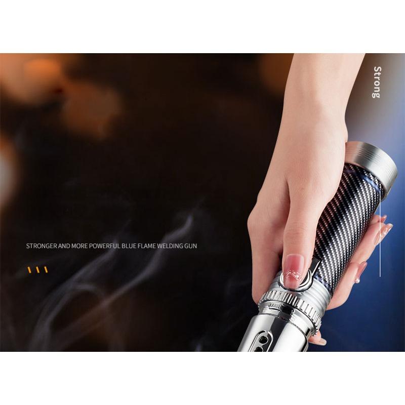 Novel Refillable Butane Turbo Gas Jet Flame Lighters Outdoor BBQ Gun Windproof Lighter Smoking Cigars for Men Kitchen Accessory