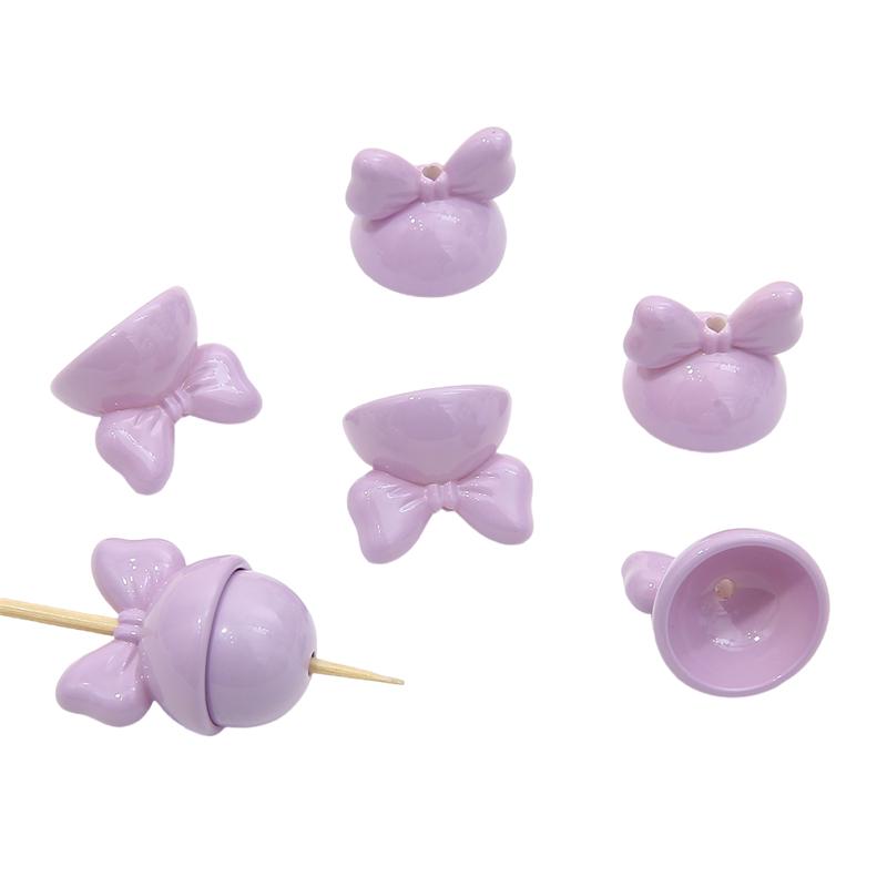 4 bucăți 20 mm mărgele acrilice cu fundă de iepure pentru colier breloc DIY bijuterii artizanale