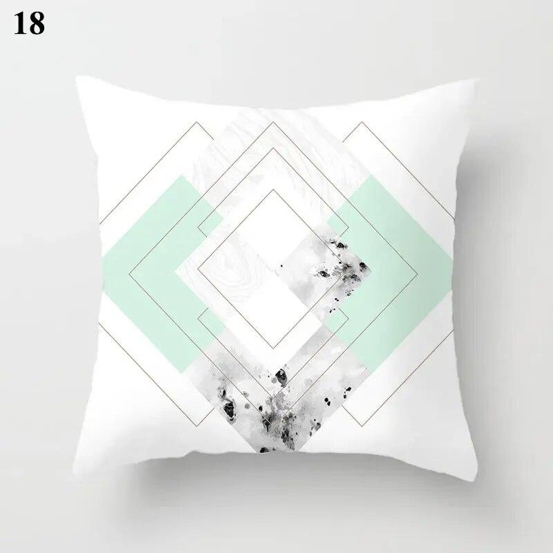 Fresh Fashion Mint Green Blue Pillowcase Living Room Sofa Office Cushion Cover Modern Simple Geometric Home Decor