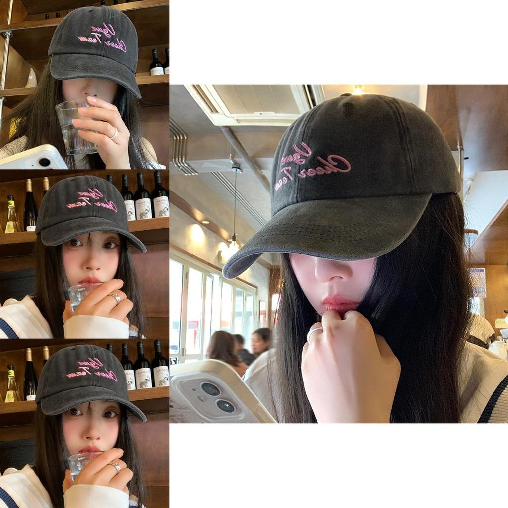 Vintage Style Baseball Cap For Women Gray Soft Top Sun Hat For Casual Summer Wear