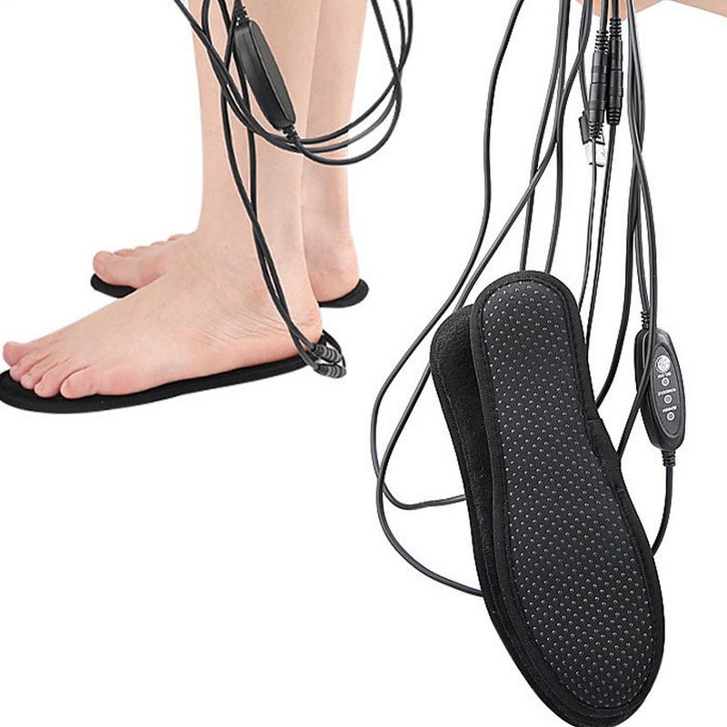 USB Heated Shoe Insoles With Remote Control Feet Warm Sock Pad Mat Electrically Heating Insoles Electric Heater Pads