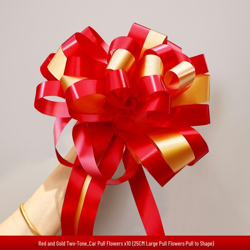 Large Red Wedding Car Pull Bow Decoration - Ribbon for Wedding Pickup and Team Cars