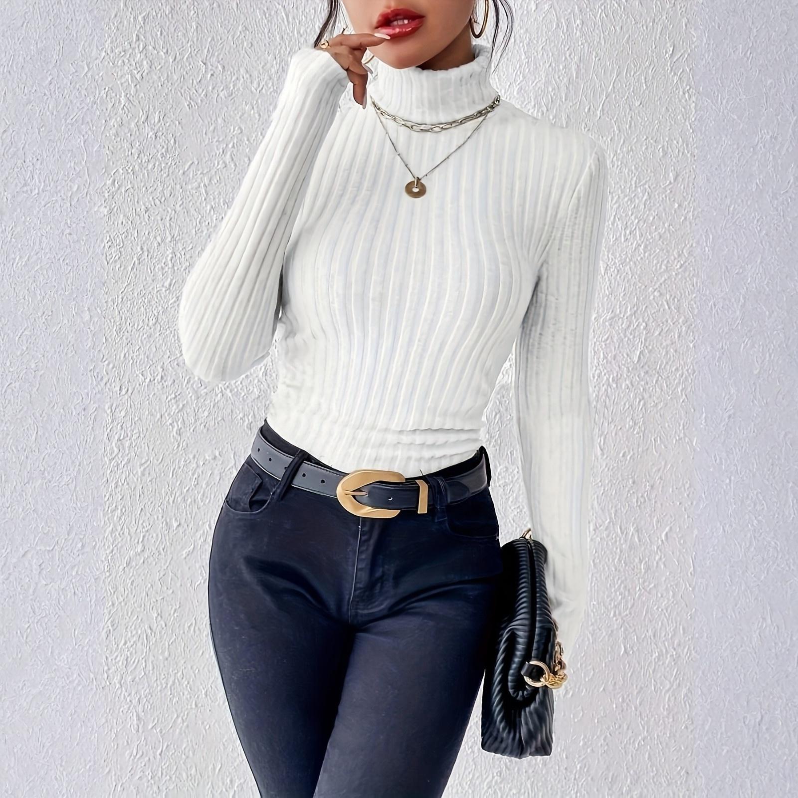 

Женские топы с длинным рукавом и V-образным вырезом, осенняя мода, повседневные деловые туники-блузки S белый