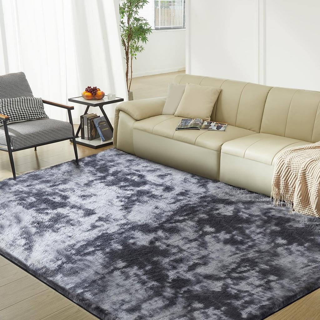 Alfombra Ultra Suave para Sala de Estar, Alfombra de Felpa de Pelo Largo para Dormitorio, Decoración para Habitación de Adolescentes, Dormitorio Universitario, Guardería, Hogar, Felpudo Duradero Antideslizante