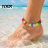 Boho Island Style Jewelry Ocean Charm Bracelet for Women, Colorful Scrolled Shell Adjustable Anklet Women Bracelet, Summer Beach Holiday Vacation