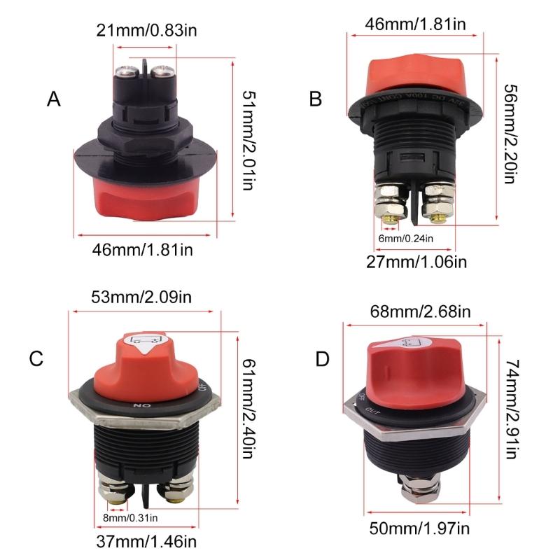 50A/100A/200A/300A Battery Cut Shut Offs Kills Switch for Marine Boat ON Offs Power Battery Switches Isolator Switch