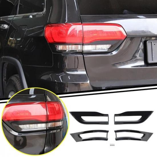 For 2014-2020 Jeep Grand Cherokee Gloss Black Tail Light Lamp Cover Trim Bezel