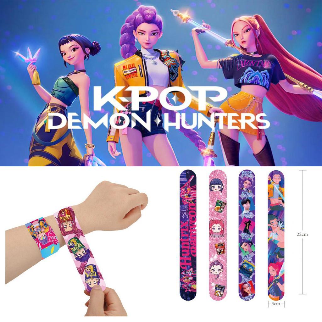 12 STÜCKE KPop Demon Hunters Spielzeug Handgelenk Animationspuppe Charakter Geburtstag Kuchen Handring Lernspielzeug für Kinder