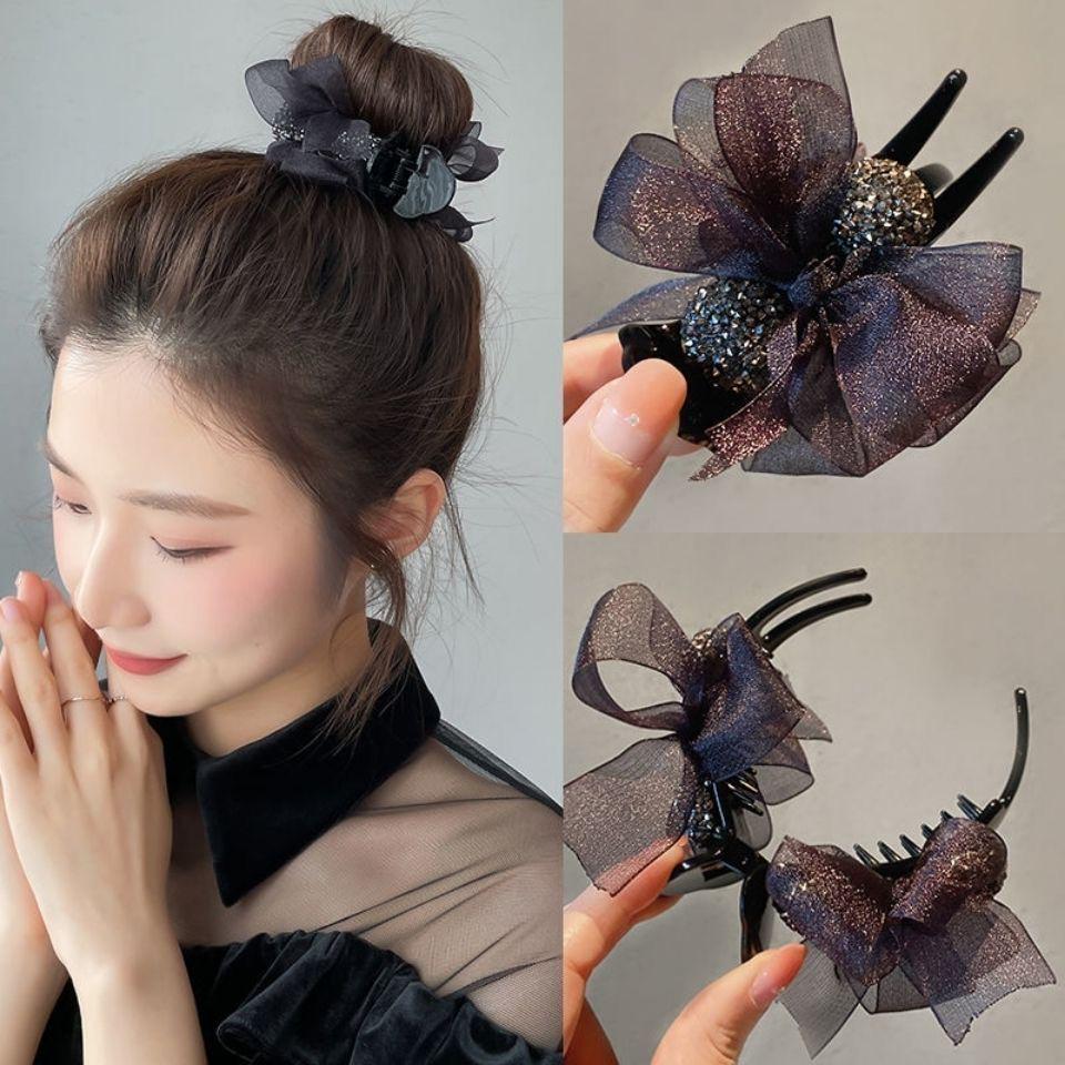

Women s Diamond Bow Claw Clip - Simple Shark Clip & Mesh Hairpin