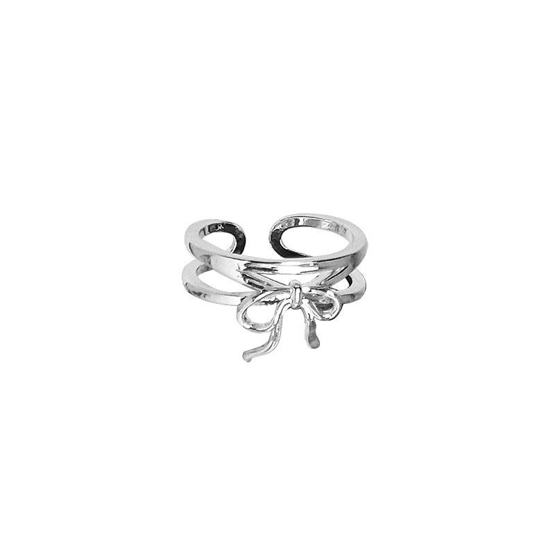Korean Style Adjustable Bow Ring: Elegant Sweet Design for Women