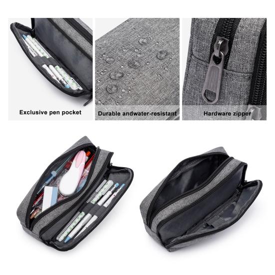 Pencil Case Secure Large Capacity Zipper Closure Oxford Cloth Waterproof Stationery Storage Organizer School Supplies