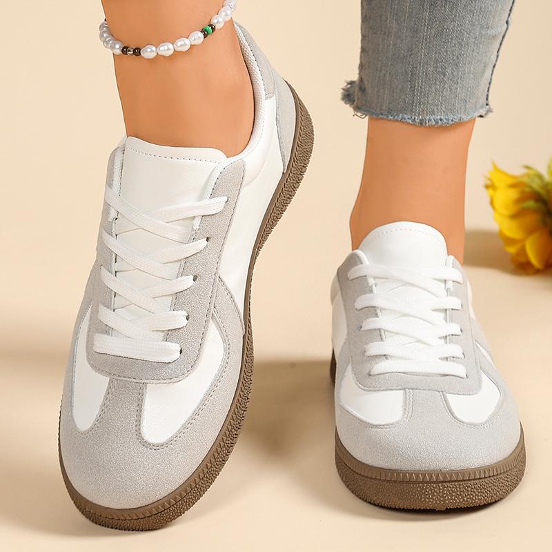 Fashion Mixed Colors Thick Sole Non Slip Sneakers Women Lightweight Comfort Flat Shoes Woman Plus Size Breathable Lace Up Casual Shoes