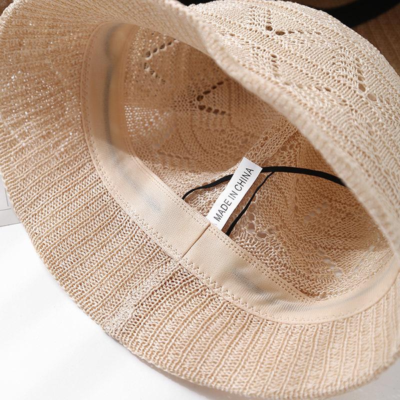 Women's Summer Hat Korean style Hollow Knitted Bucket Hat Casual Sunshade Fisherman Cap Sun Hat Female Sun Cap