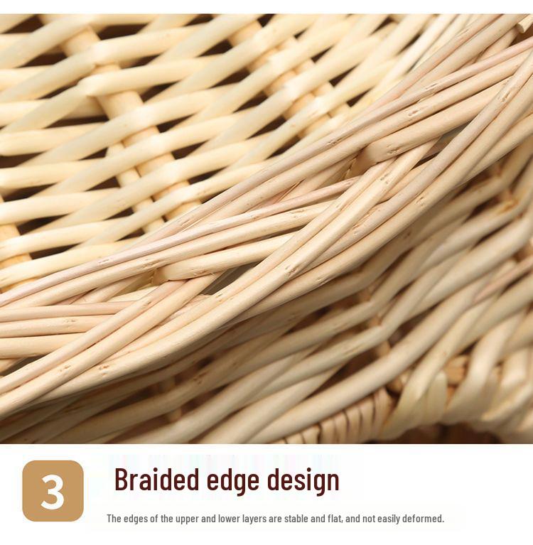 Medium Woven Rattan Pet House: Enclosed, Double-Layer, Washable, All-Season Cooling Mat for Dogs and Cats