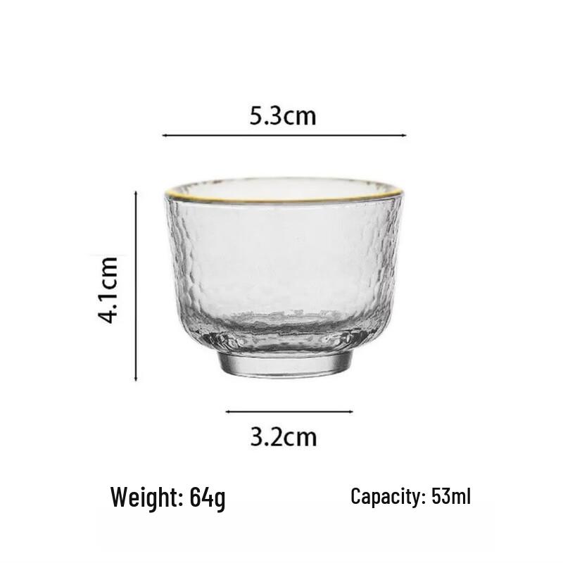 HA Japoński Młotkowany Szklany Zestaw do Sake