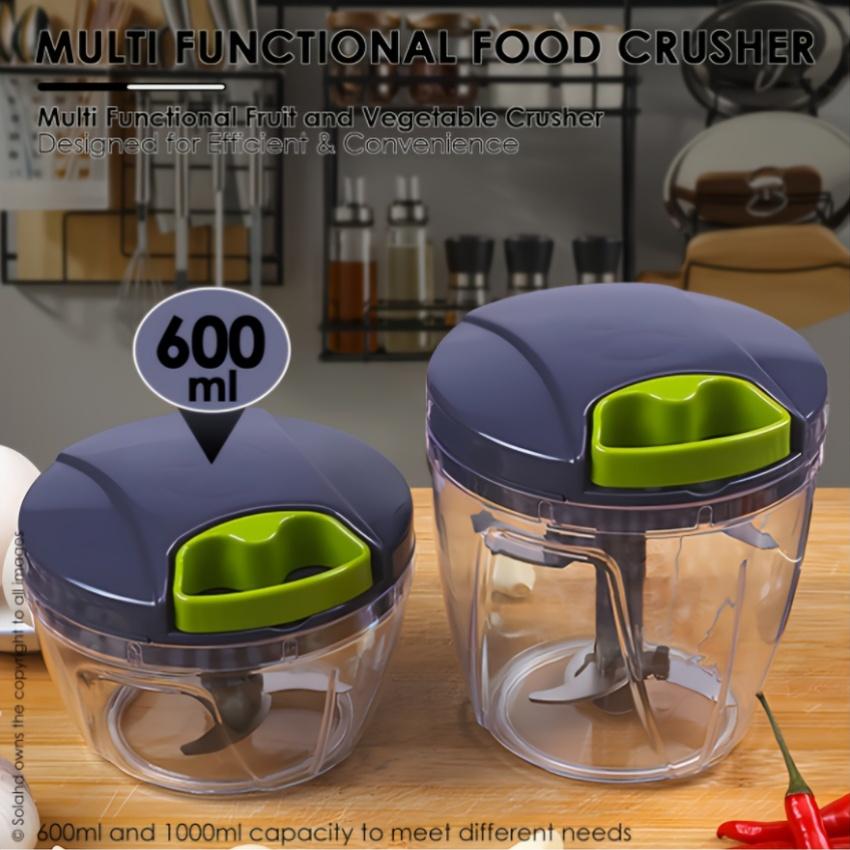 Picador Manual de Alimentos, Cortador Manual de Verduras con Cuerda, Picador de Cebolla y Ajo, Procesador de Alimentos de Cocina para Frutas, Hierbas, Nueces