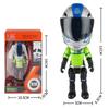 Transformable Alloy Motorcycle Rider Figure with Helmet Desktop Ornament Model Collectible Gift for Boys Kids