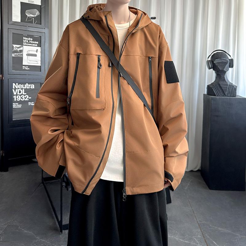 Functional Jacket Men's Spring and Autumn High-end Ruffian Handsome Top Hong Kong Style Large Size American Tooling Jacket