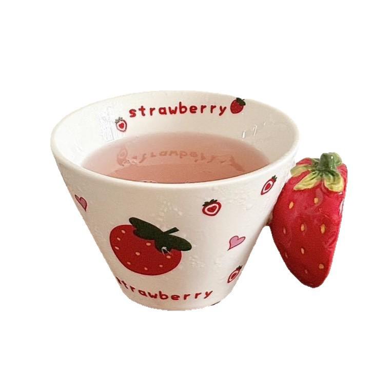 Creative Design Ceramic Water Cups High Appearance Level Ins Style Mugs Beautiful Household Cups  Fruit Hand Painted Coffee Cups